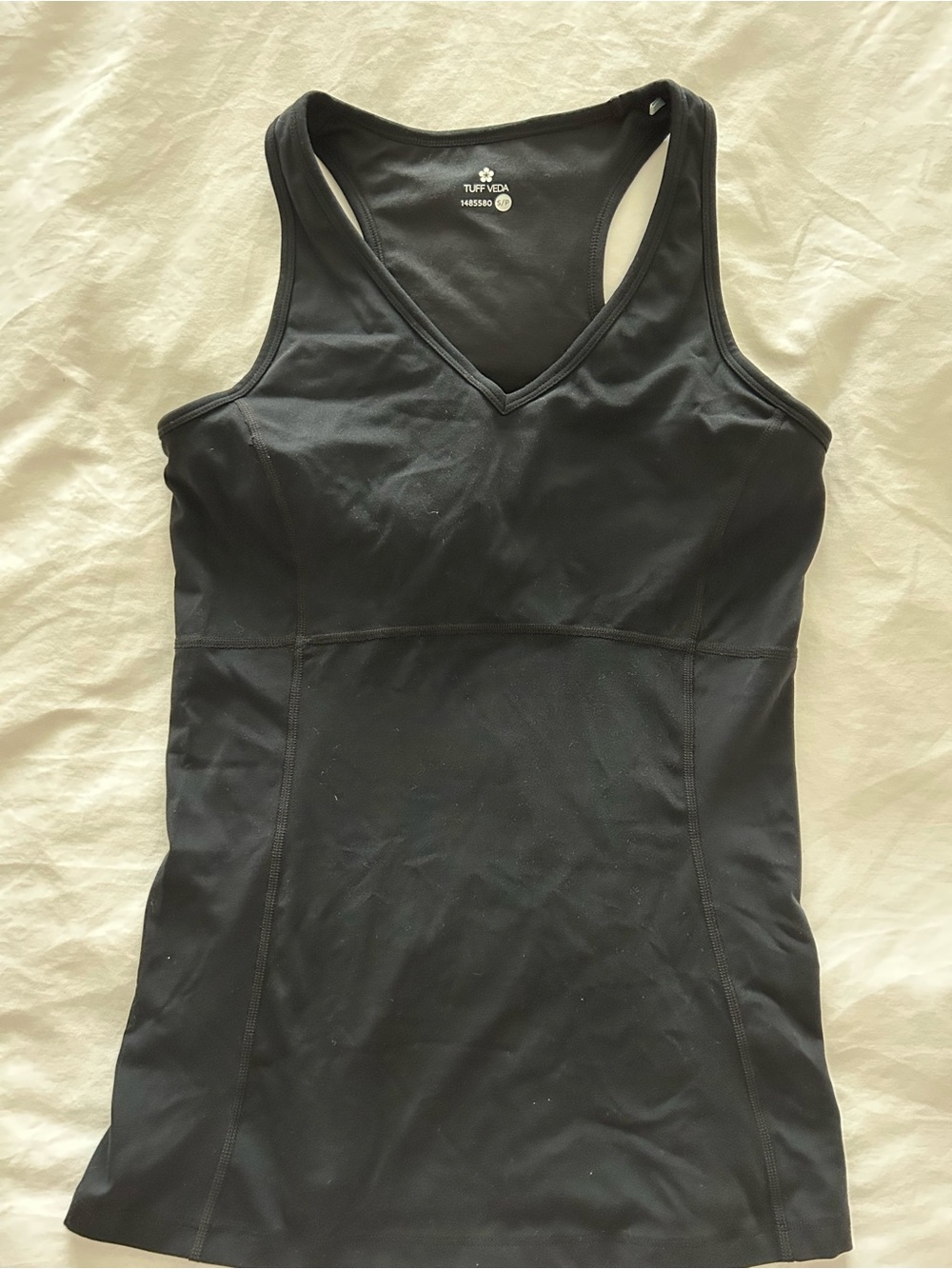 Women's Black V-Neck Racerback Tank